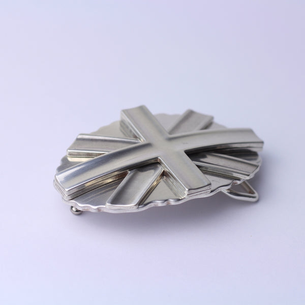 Zinc plaque buckle 40mm special silver